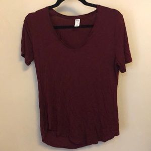 Old Navy Luxe maroon v-neck t shirt